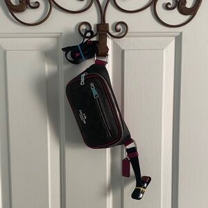 Coach Black and Brown Belt Bag with Pink Accents NWOT